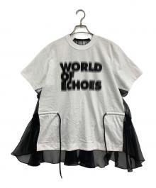 sacai（サカイ）の古着「レースドッキング Tシャツ」｜ホワイト×ブラック