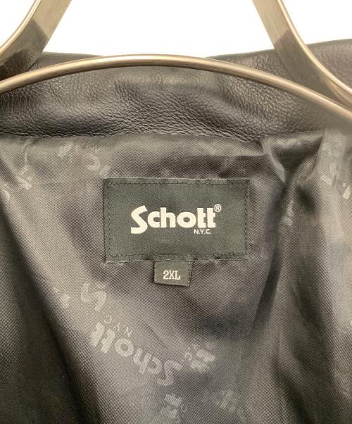 Schott（ショット）Schott (ショット) レザーコーチジャケット ブラック サイズ:2XLの古着・服飾アイテム