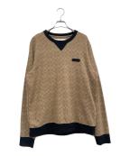 COACHコーチ）の古着「シグネチャー柄スウェット」｜ブラック×ブラウン