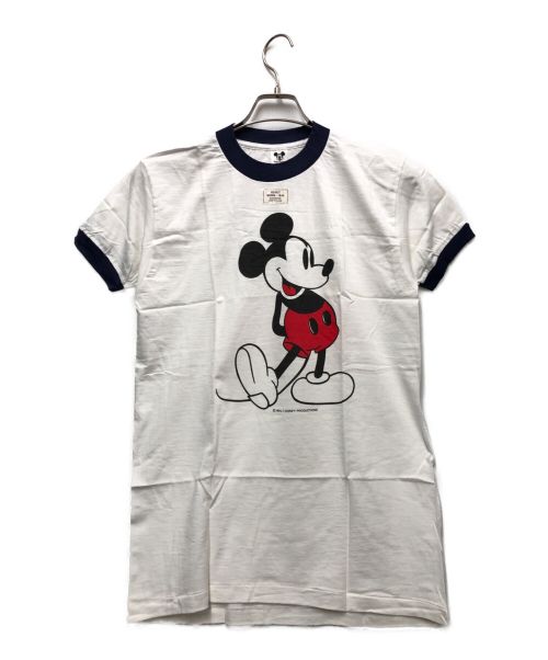 DISNEY（ディズニー）DISNEY (ディズニー) リンガーTシャツ ホワイト サイズ:M（38〜40）の古着・服飾アイテム