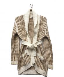 COACH（コーチ）の古着「ショールカラーカーディガン」｜ブラウン×ホワイト