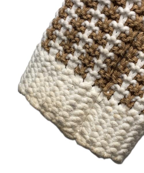 COACH（コーチ）COACH (コーチ) ショールカラーカーディガン ブラウン×ホワイト サイズ:不明の古着・服飾アイテム