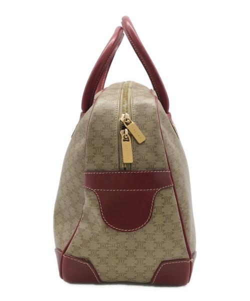 CELINE（セリーヌ）CELINE (セリーヌ) マカダムボストンバッグ ベージュ×レッドの古着・服飾アイテム