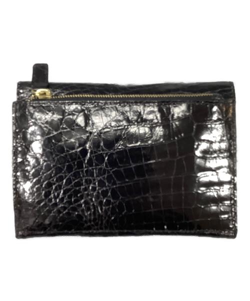 NANCY GONZALEZ（ナンシーゴンザレス）NANCY GONZALEZ (ナンシーゴンザレス) クロコ3つ折り財布 ブラックの古着・服飾アイテム