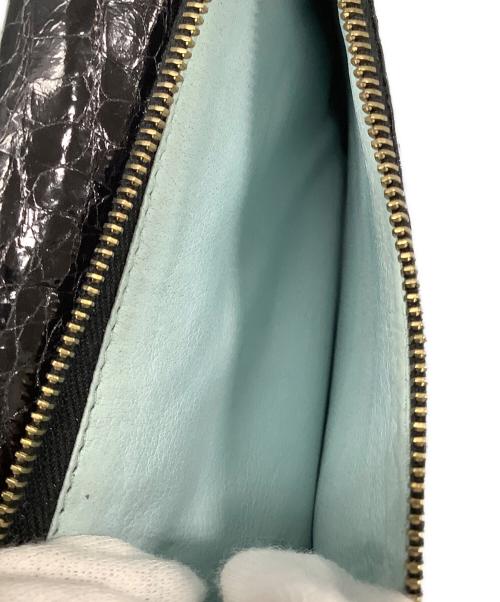 NANCY GONZALEZ（ナンシーゴンザレス）NANCY GONZALEZ (ナンシーゴンザレス) クロコ3つ折り財布 ブラックの古着・服飾アイテム