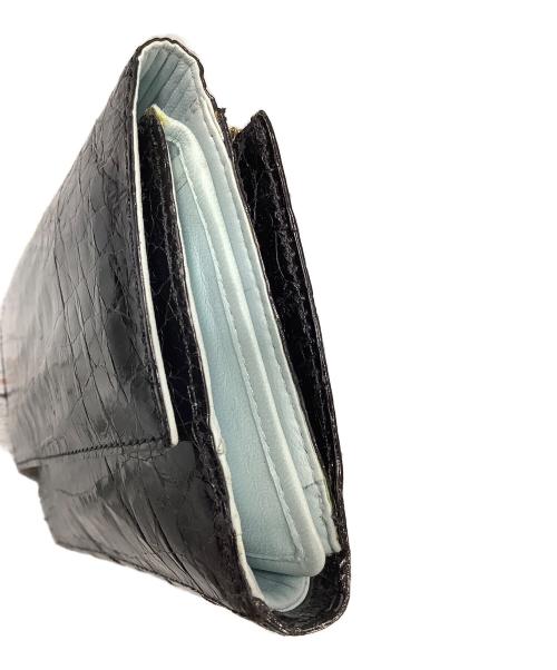 NANCY GONZALEZ（ナンシーゴンザレス）NANCY GONZALEZ (ナンシーゴンザレス) クロコ3つ折り財布 ブラックの古着・服飾アイテム