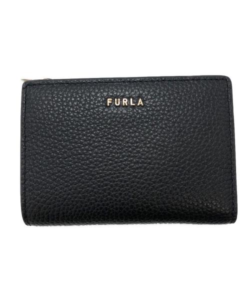 FURLA（フルラ）FURLA (フルラ) RITZY S BIーFOLD  W／ZIP 2つ折り財布 ブラックの古着・服飾アイテム
