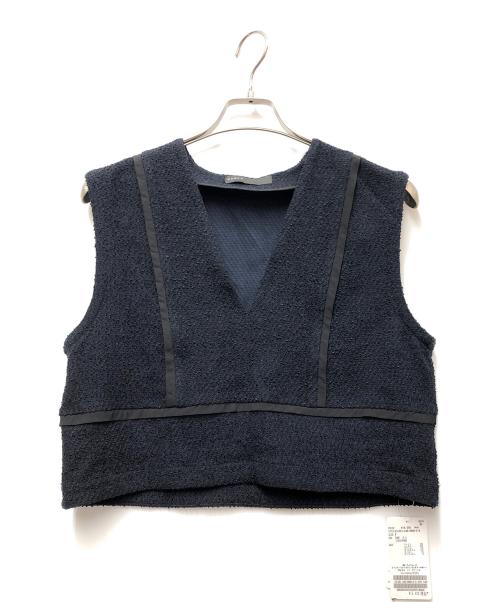 Noble（ノーブル）Noble (ノーブル) ツイードＶネックブラウス ネイビー サイズ:FREEの古着・服飾アイテム