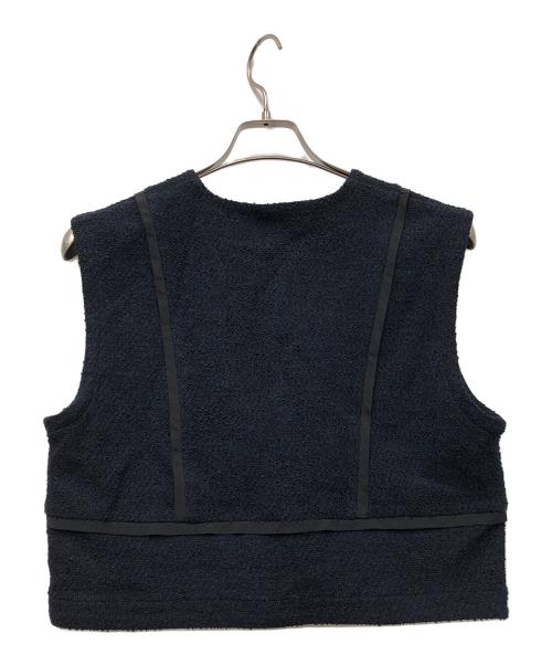 Noble（ノーブル）Noble (ノーブル) ツイードＶネックブラウス ネイビー サイズ:FREEの古着・服飾アイテム