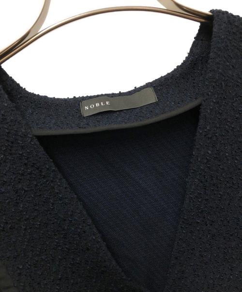 Noble（ノーブル）Noble (ノーブル) ツイードＶネックブラウス ネイビー サイズ:FREEの古着・服飾アイテム