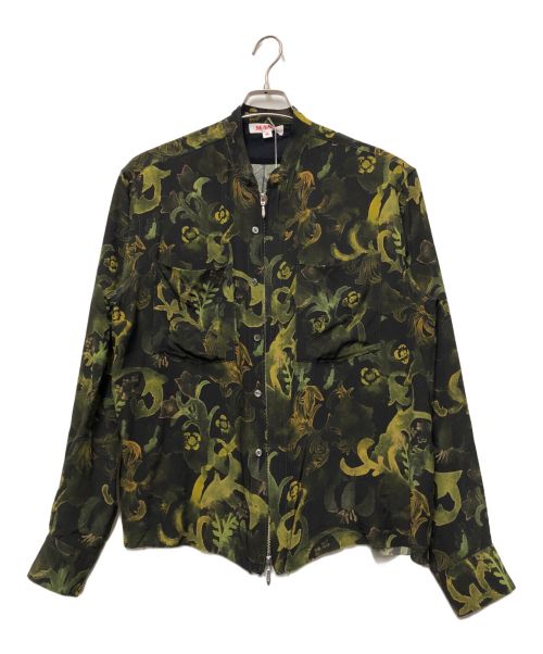 masu（エムエーエスユー）masu (エムエーエスユー) ジップアップシャツ グリーン×ブラック サイズ:46の古着・服飾アイテム