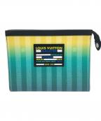 LOUIS VUITTONルイ ヴィトン）の古着「ポシェット・ヴォワヤージュ MMクラッチバッグ」｜グリーン×ブラック