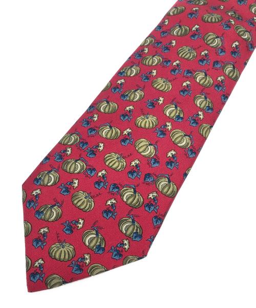 HERMES（エルメス）HERMES (エルメス) シルクネクタイ　パンプキン レッド サイズ:-の古着・服飾アイテム