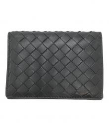 BOTTEGA VENETA（ボッテガベネタ）の古着「イントレチャート　レザーパスケース」｜ブラック