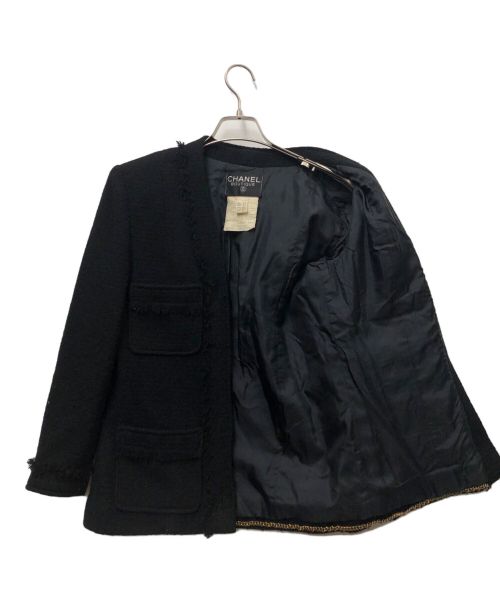CHANEL（シャネル）CHANEL (シャネル) ツイードジャケット ブラック サイズ:34の古着・服飾アイテム