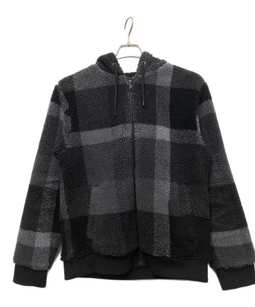 BLACK LABEL CRESTBRIDGE（ブラックレーベル クレストブリッジ）BLACK LABEL CRESTBRIDGE (ブラックレーベル クレストブリッジ) ボアジップパーカー ブラック サイズ:Mの古着・服飾アイテム