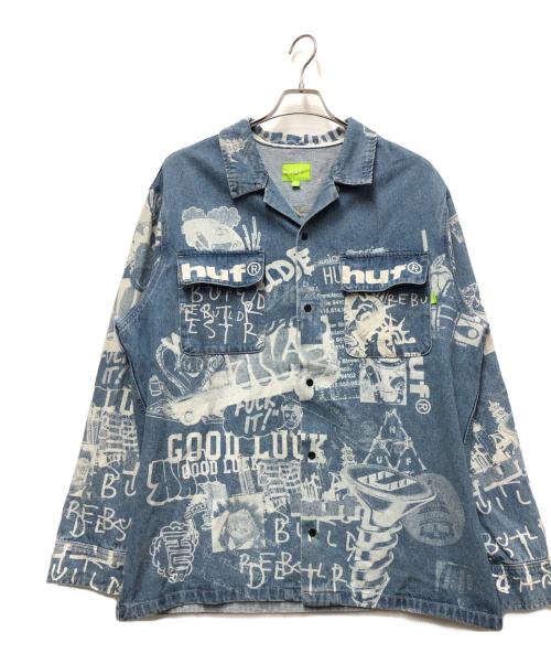 HUF（ハフ）HUF (ハフ) デニムジャケット ブルー サイズ:XLの古着・服飾アイテム