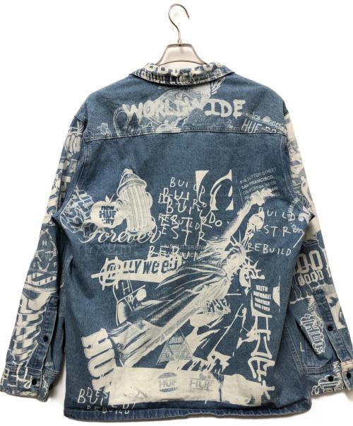 HUF（ハフ）HUF (ハフ) デニムジャケット ブルー サイズ:XLの古着・服飾アイテム