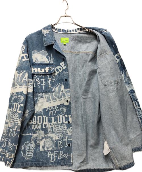 HUF（ハフ）HUF (ハフ) デニムジャケット ブルー サイズ:XLの古着・服飾アイテム