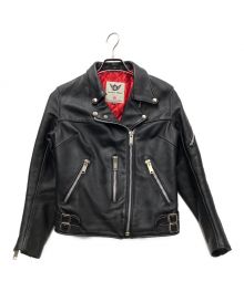 666 LEATHER WEAR（トリプルシックス レザーウェア）の古着「ライダースジャケット」｜ブラック