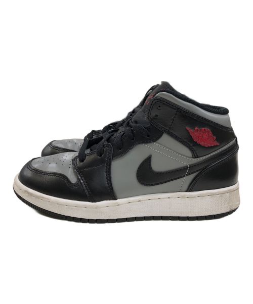 NIKE（ナイキ）NIKE (ナイキ) AIR JORDAN 1 MID GS ブラック×グレー サイズ:23.5cmの古着・服飾アイテム