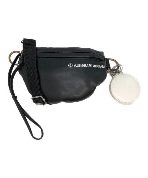 MM6 Maison Margiela（エムエムシックスメゾンマルジェラ）MM6 Maison Margiela (エムエムシックスメゾンマルジェラ) リバースロゴベルトバック　ショルダーバッグ ブラックの古着・服飾アイテム