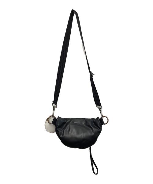 MM6 Maison Margiela（エムエムシックスメゾンマルジェラ）MM6 Maison Margiela (エムエムシックスメゾンマルジェラ) リバースロゴベルトバック　ショルダーバッグ ブラックの古着・服飾アイテム