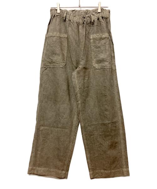 confect（コンフェクト）CONFECT (コンフェクト) リネン和紙 デッキトラウザーズ グレー サイズ:3の古着・服飾アイテム