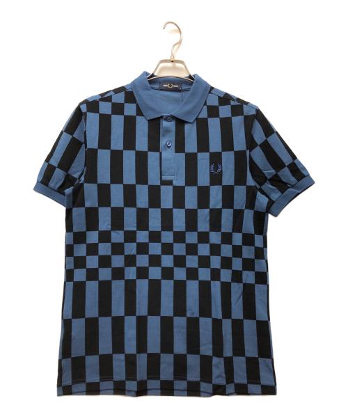 FRED PERRY（フレッドペリー）FRED PERRY (フレッドペリー) ポロシャツ ブルー×ブラック サイズ:Mの古着・服飾アイテム