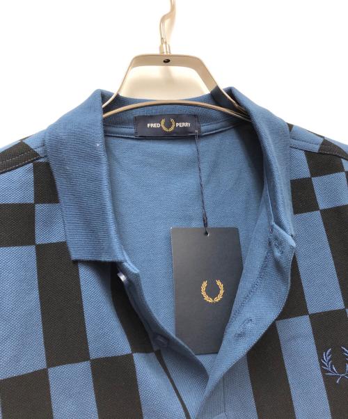 FRED PERRY（フレッドペリー）FRED PERRY (フレッドペリー) ポロシャツ ブルー×ブラック サイズ:Mの古着・服飾アイテム