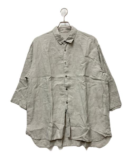 confect（コンフェクト）CONFECT (コンフェクト) インド刺繍リネン 7分袖シャツ グレー サイズ:3の古着・服飾アイテム