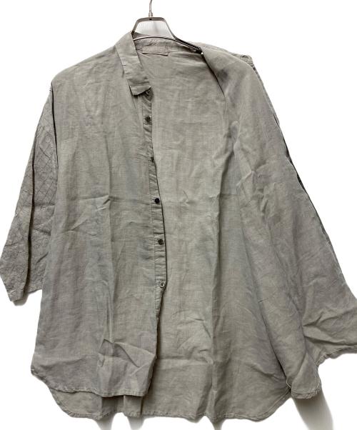 confect（コンフェクト）CONFECT (コンフェクト) インド刺繍リネン 7分袖シャツ グレー サイズ:3の古着・服飾アイテム
