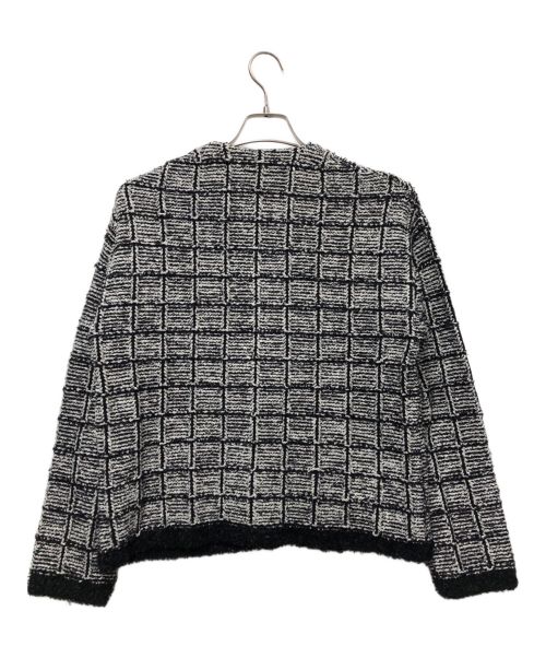 DRESSTERIOR（ドレステリア）DRESSTERIOR (ドレステリア) ニットツイードカーディガン ブラック×ホワイト サイズ:36の古着・服飾アイテム