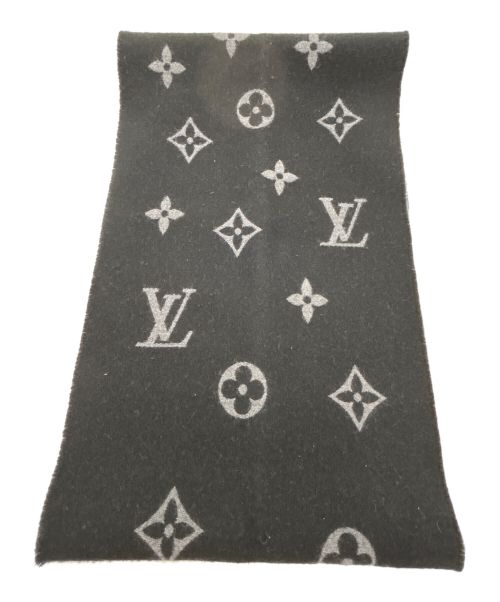 LOUIS VUITTON（ルイ ヴィトン）LOUIS VUITTON (ルイ ヴィトン) マフラー ブラック×グレーの古着・服飾アイテム
