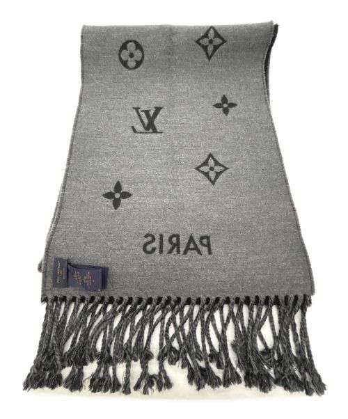 LOUIS VUITTON（ルイ ヴィトン）LOUIS VUITTON (ルイ ヴィトン) マフラー ブラック×グレーの古着・服飾アイテム