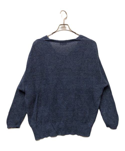 LACOSTE（ラコステ）LACOSTE (ラコステ) リネンコットンVネックニットセーター ブルー サイズ:38の古着・服飾アイテム
