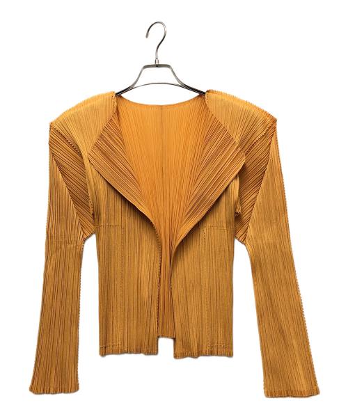 PLEATS PLEASE（プリーツプリーズ）PLEATS PLEASE (プリーツプリーズ) プリーツカーディガン マスタード サイズ:不明の古着・服飾アイテム