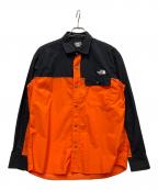 THE NORTH FACEザ ノース フェイス）の古着「ロングスリーブヌプシシャツ」｜ブラック×オレンジ