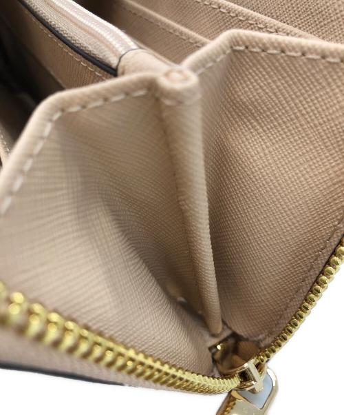 MICHAEL KORS（マイケル・コース）MICHAEL KORS (マイケルコース) ラウンドファスナー長財布 ベージュの古着・服飾アイテム