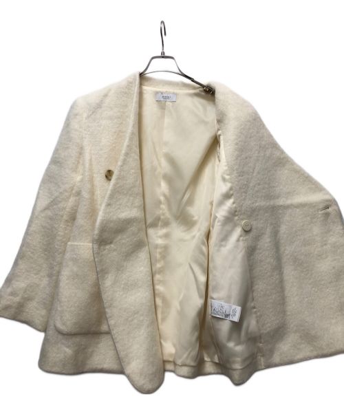 emmi atelier（エミアトリエ）emmi atelier (エミアトリエ) ノーカラーダブルジャケット アイボリー サイズ:1の古着・服飾アイテム