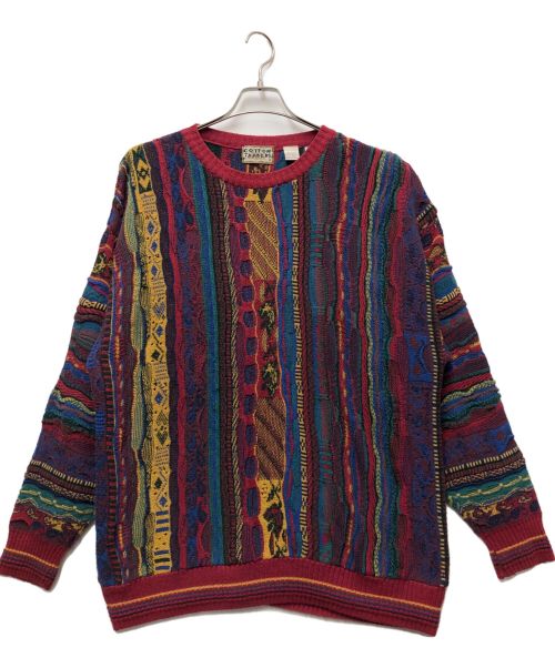 COTTON TRADERS（コットン トレーダーズ）COTTON TRADERS (コットン トレーダーズ) 3Dニット レッド×ブルー サイズ:Lの古着・服飾アイテム