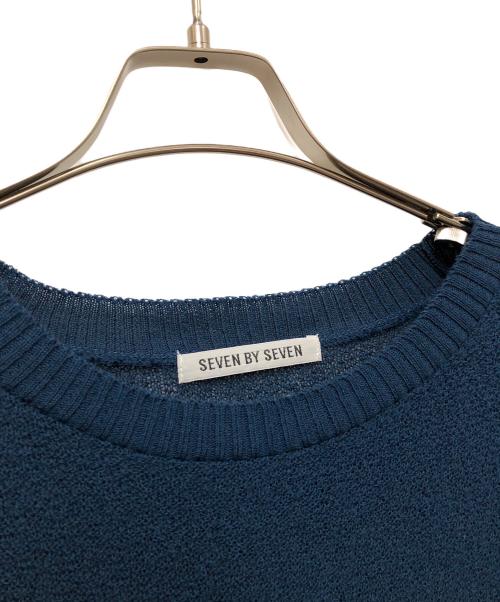 seven by seven（セブンバイセブン）SEVEN BY SEVEN (セブンバイセブン) クルーネックニット ブルー サイズ:Mの古着・服飾アイテム