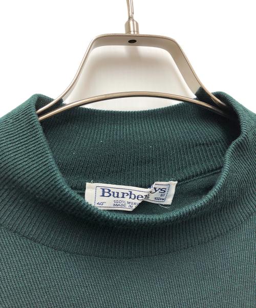 Burberry's（バーバリーズ）Burberry's (バーバリーズ) 刺繍ハイネックニット グリーン サイズ:40の古着・服飾アイテム