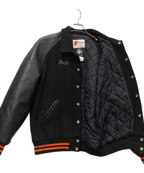 HOUSTON（ヒューストン）HOUSTON (ヒューストン) スタジャン ブラック×オレンジ サイズ:Mの古着・服飾アイテム