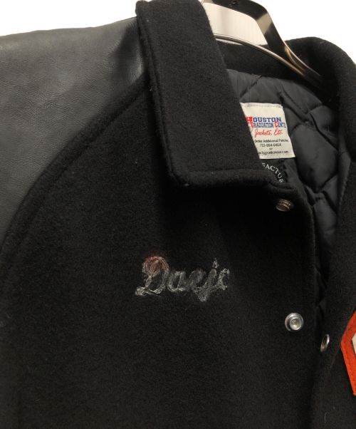 HOUSTON（ヒューストン）HOUSTON (ヒューストン) スタジャン ブラック×オレンジ サイズ:Mの古着・服飾アイテム