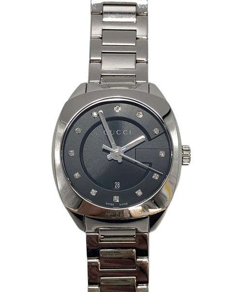 GUCCI（グッチ）GUCCI (グッチ) スクエアフェイスミドルウォッチ シルバー×ブラックの古着・服飾アイテム