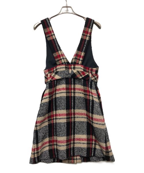 BLUE LABEL CRESTBRIDGE（ブルーレーベルクレストブリッジ）BLUE LABEL CRESTBRIDGE (ブルーレーベルクレストブリッジ) ジャンパースカート ブラック×ベージュ サイズ:36の古着・服飾アイテム