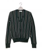 AMI Alexandre Mattiussiアミアレクサンドルマテュッシ）の古着「ストライプカーディガン」｜グリーン×ブラック