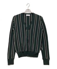 AMI Alexandre Mattiussi（アミアレクサンドルマテュッシ）の古着「ストライプカーディガン」｜グリーン×ブラック