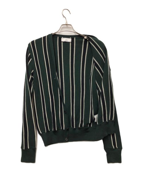 AMI Alexandre Mattiussi（アミアレクサンドルマテュッシ）AMI Alexandre Mattiussi (アミ アレクサンドル マテュッシ) ストライプカーディガン グリーン×ブラック サイズ: 不明の古着・服飾アイテム